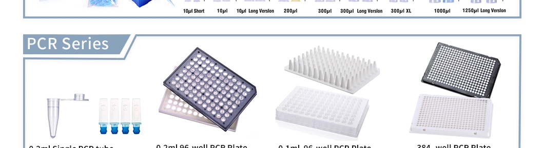 GEB 8-Strip Caps Fit 0.2ml PCR Tubes 8 Caps/Strip Clear Flat Disposable PP Natural Transparent Consumables Lab Supply Labware Bio Medical Manufacturer